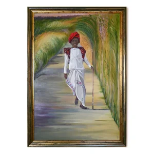 Walking in the field (framed)